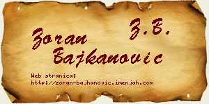 Zoran Bajkanović vizit kartica